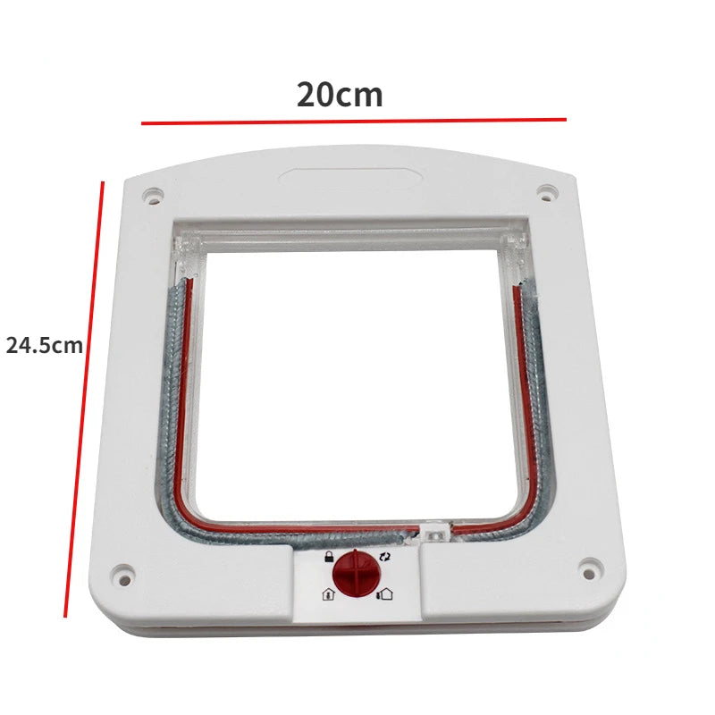 Cat Flap Door With 4-Way Lock - Pet Gate For Cats And Small Dogs