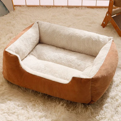 Premium Cat Bed Plush Pet Cushion - Comfortable Sleeping Basket