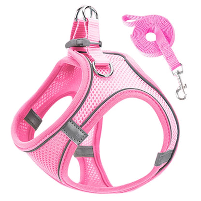 Cat Harness Reflective Pet Leash Set Adjustable For Small Dogs