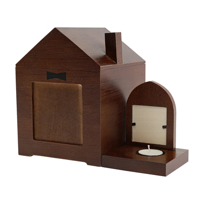 Pine Acrylic Pet Urn With Two Photo Frames For Small Pet Ashes
