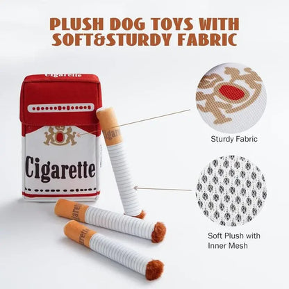 Funny Interactive Plush Dog Chew Toy - Cigarette Design Pet Gift