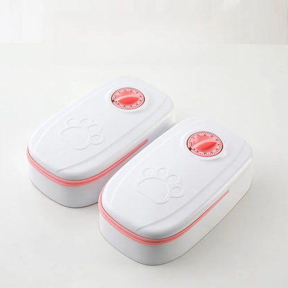 Pet Automatic Feeder With Timed Dual Bowls For Dogs And Cats