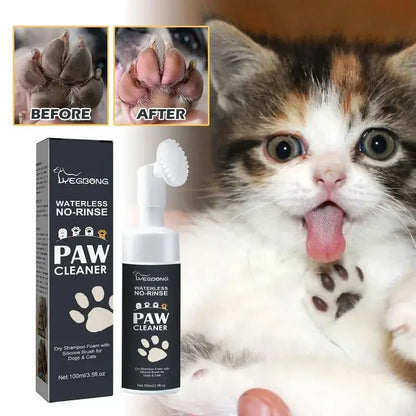 Paw Cleaner Foam - Waterless Dog Cat Pet Shampoo With Brush