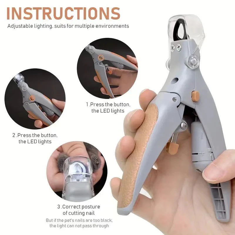 Pet Nail Clippers With LED Light For Dogs And Cats