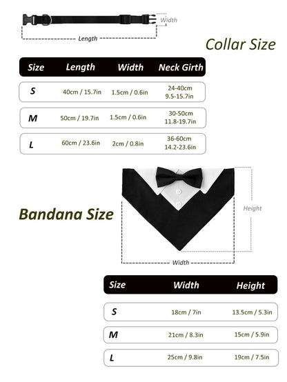 Dog Bow Tie Collar - Adjustable Formal Tuxedo Bandana for Pets