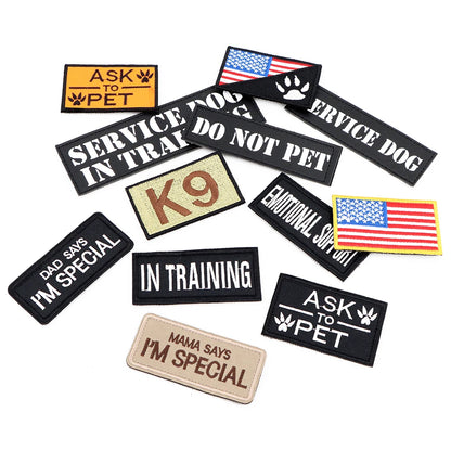 Tactical Dog Patch Bundle For Vest Harness Collar Custom Name ID
