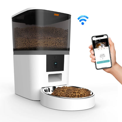 Smart Automatic Pet Feeder With Camera For Dogs And Cats