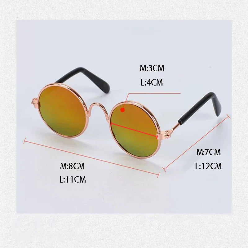 Vintage Round Cat Sunglasses For Small Dogs And Cats Photo Props