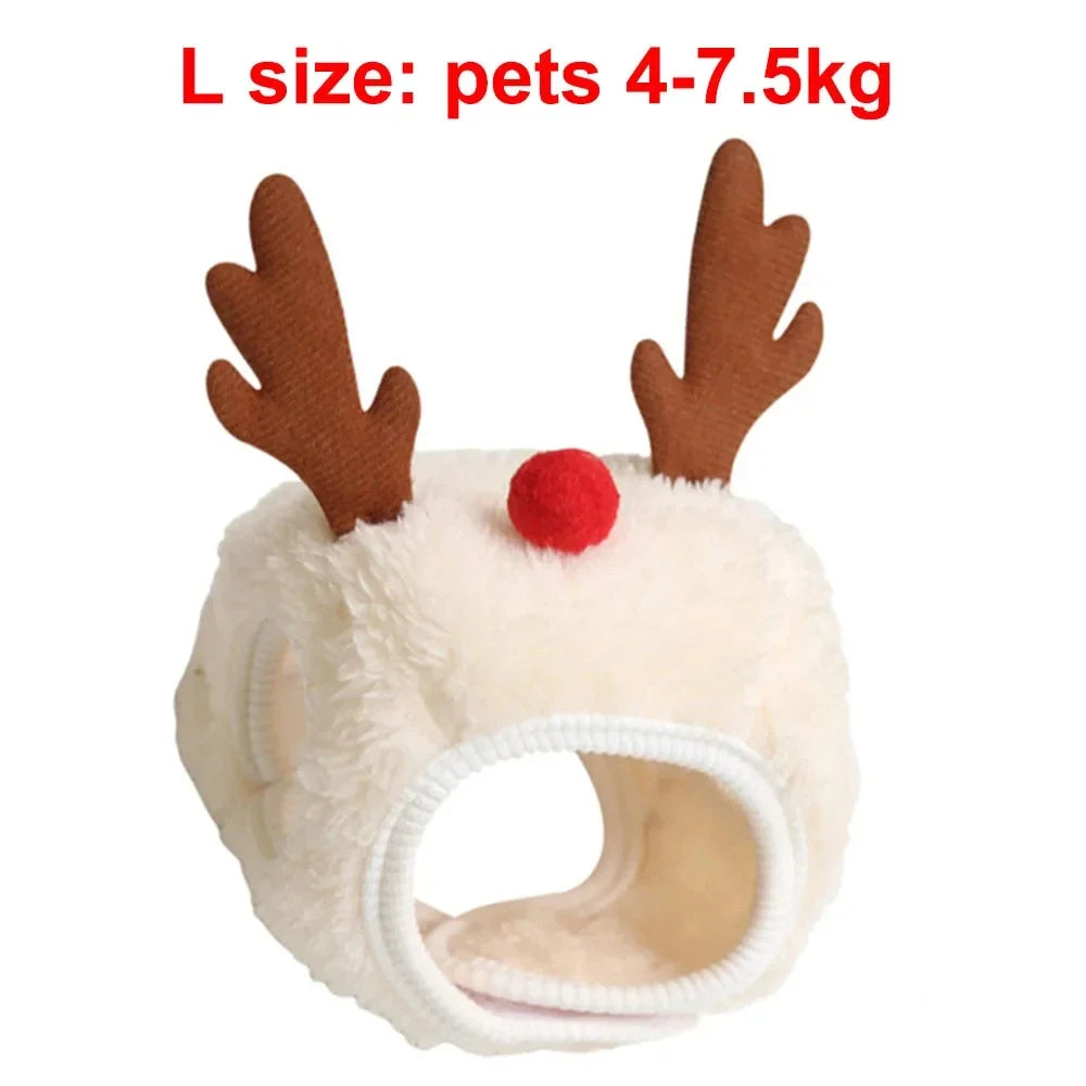 Christmas Pet Costume Santa Hat with Bandana Set for Cats Dogs