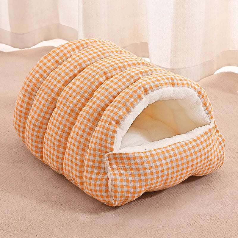 Foldable Winter Pet Bed for Cats and Dogs - Thickened Enclosed Design