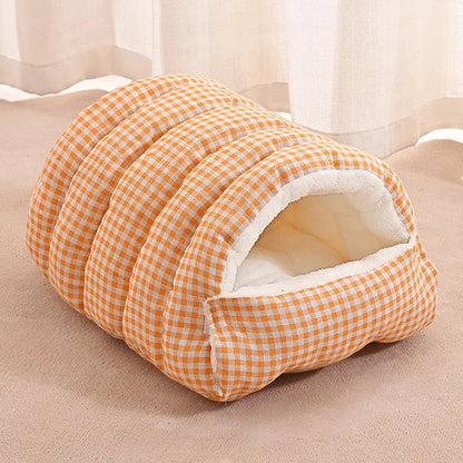 Foldable Winter Pet Bed for Cats and Dogs - Thickened Enclosed Design