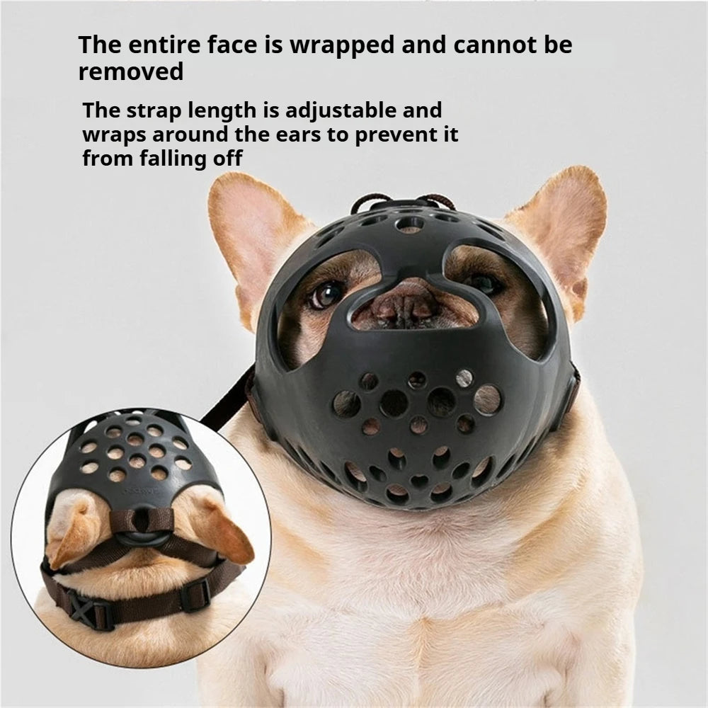 Short Snout Dog Muzzle - Soft Silicone Flat Faced Design