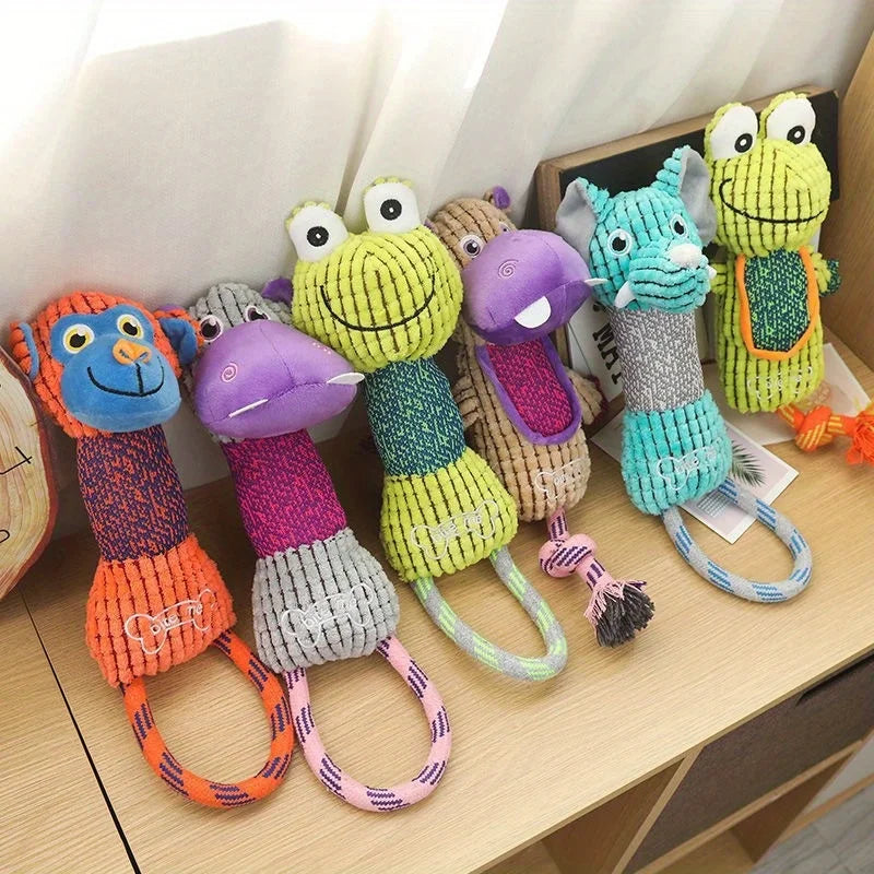 Dog Squeaky Toys - Bite Resistant Corduroy Animal Shapes For All Dogs