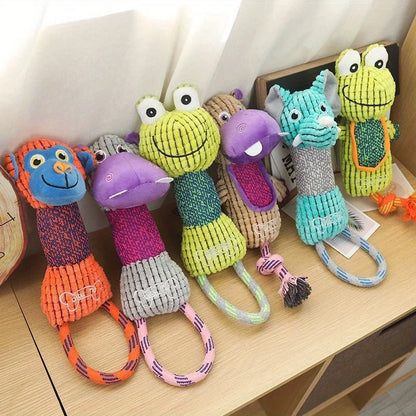 Dog Squeaky Toys - Bite Resistant Corduroy Animal Shapes For All Dogs