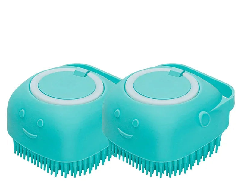 Dog Bath Brush Silicone Pet Shampoo Brush With Soap Dispenser