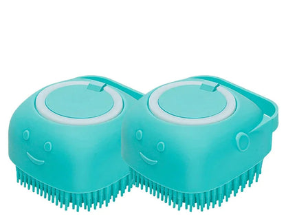 Dog Bath Brush Silicone Pet Shampoo Brush With Soap Dispenser