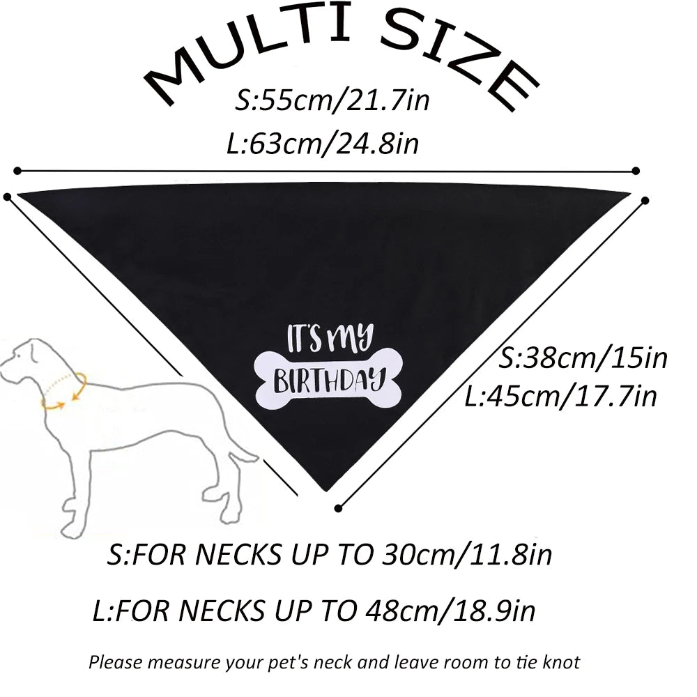Dog Birthday Bandana - Happy Birthday Party Pet Triangle Scarf