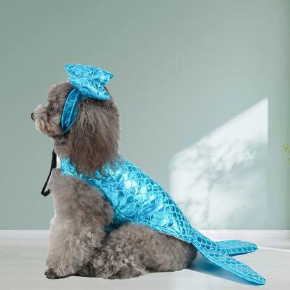 Mermaid Dog Costume - Funny Pet Cosplay Outfit For Small Medium Large Dogs