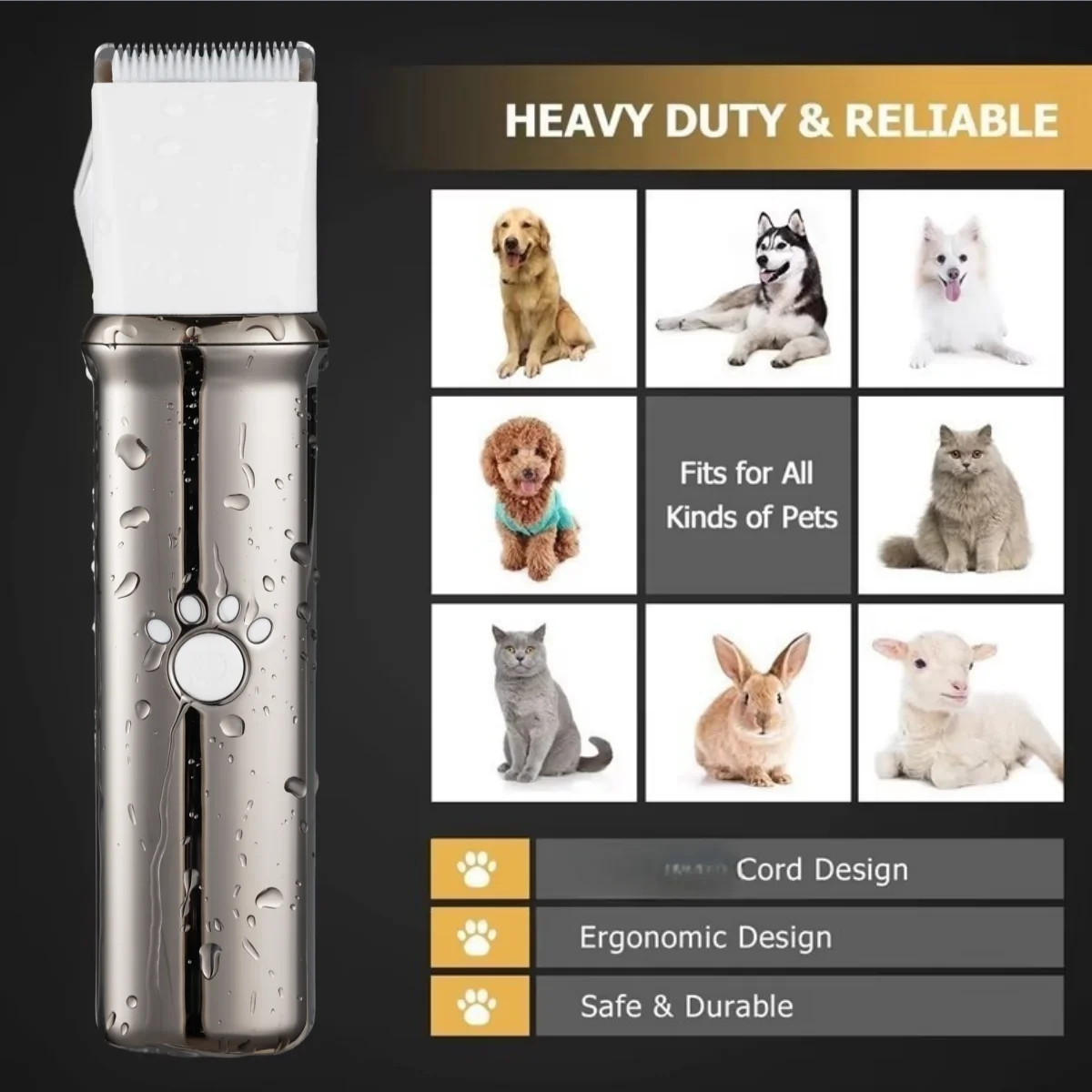 4-In-1 Pet Grooming Set With Rechargeable Clippers And Low Noise