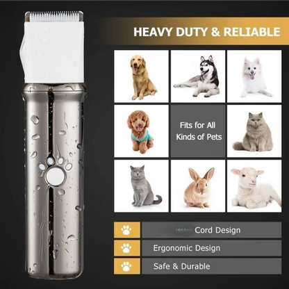 4-In-1 Pet Grooming Set With Rechargeable Clippers And Low Noise
