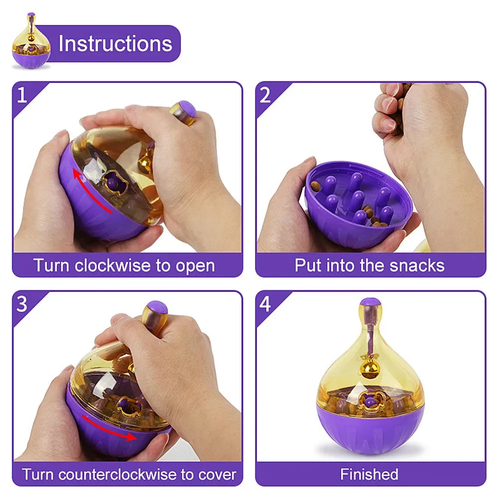 Pet Food Ball Toy - Interactive Tumbler Feeder For Dogs & Cats