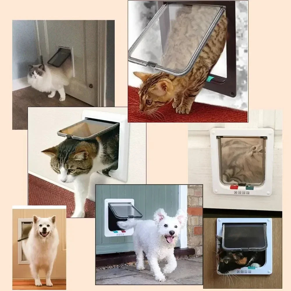 Pet Flap Door With 4-Way Security Lock For Dogs And Cats