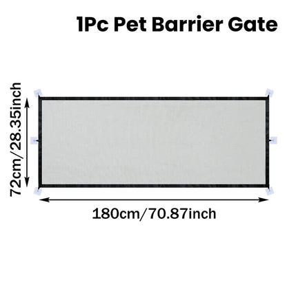 Pet Dog Barrier Fence With Hooks - Folding Mesh Safety Gate