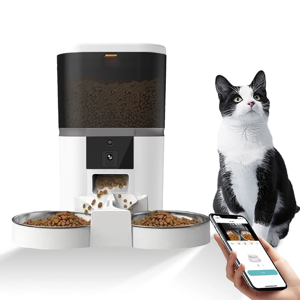 Smart Automatic Pet Feeder With Camera For Dogs And Cats
