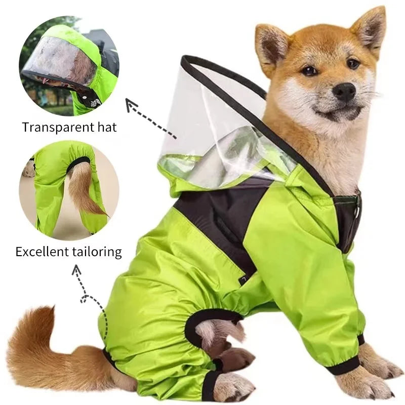 Pet Dog Raincoat Waterproof Jacket - The Dog Face Design