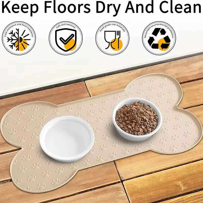 Dog Food Mat Anti-Slip Silicone Pet Placemat Waterproof Feeder