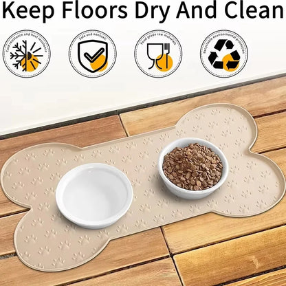 Dog Food Mat Anti-Slip Silicone Pet Placemat Waterproof Feeder