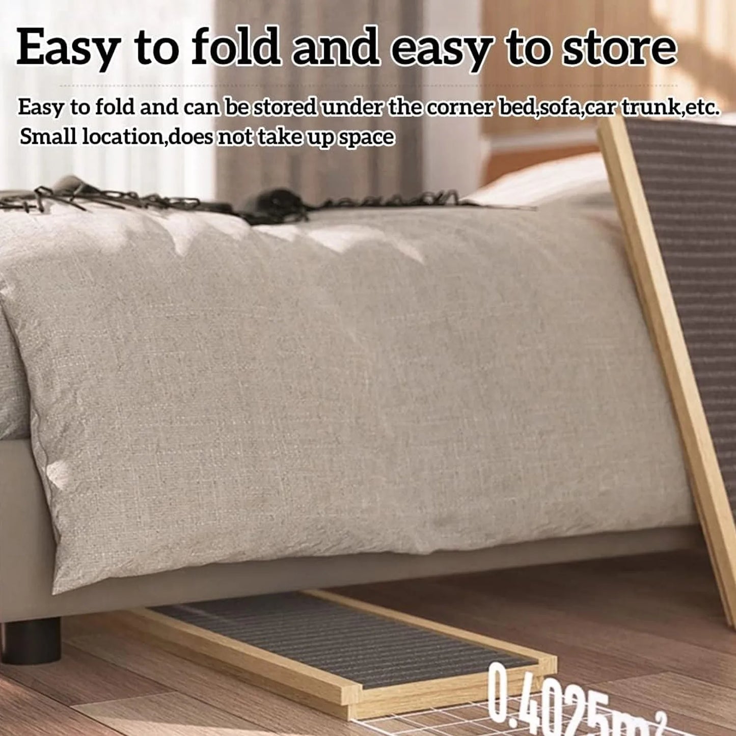 Wooden Dog Ramp - Non-Slip Safety Carpet Pet Stairs
