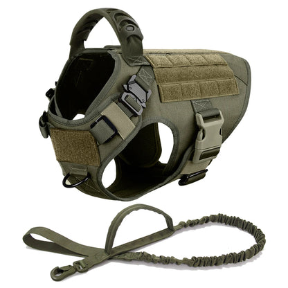 Large Dog Harness With Molle Pouches For German Shepherd Training