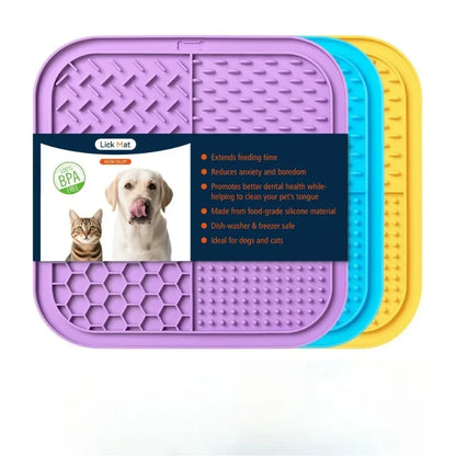 Pet Silicone Lick Mat For Dogs Cats Slow Feeding Training Plate