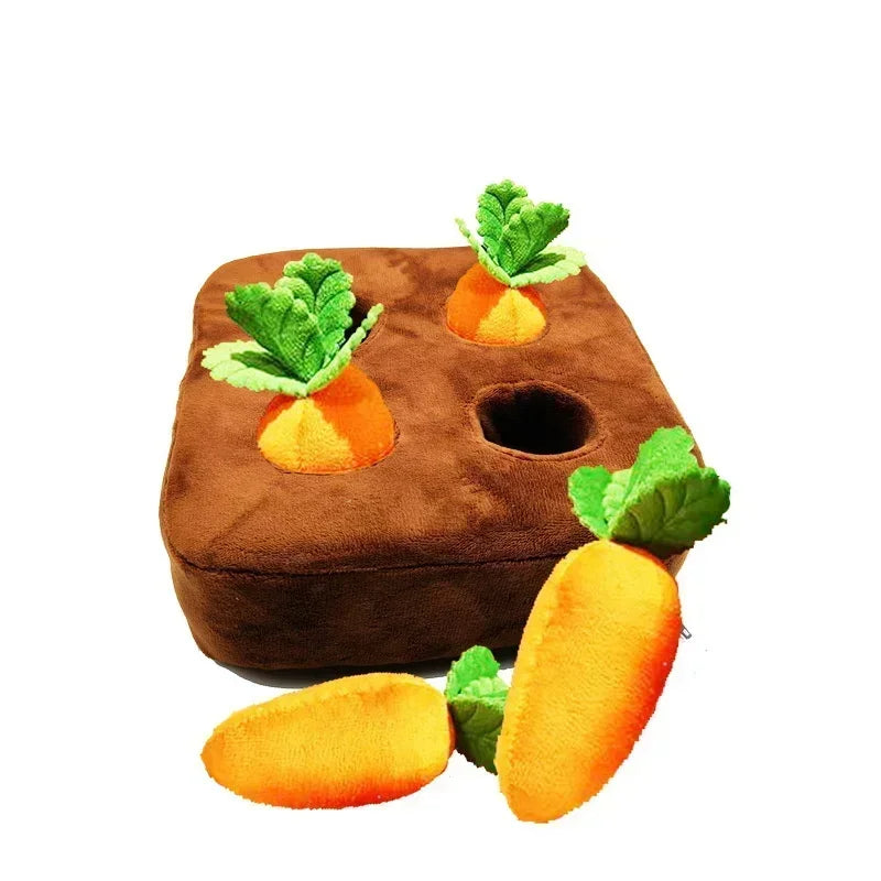 Dog Snuffle Mat Interactive Carrot Plush Toy For Pet Training