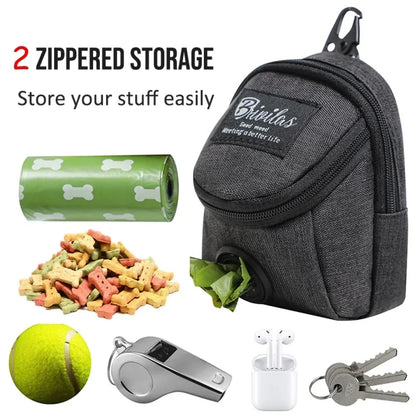 Portable Dog Training Treat Bag With Poop Dispenser Pet Accessory