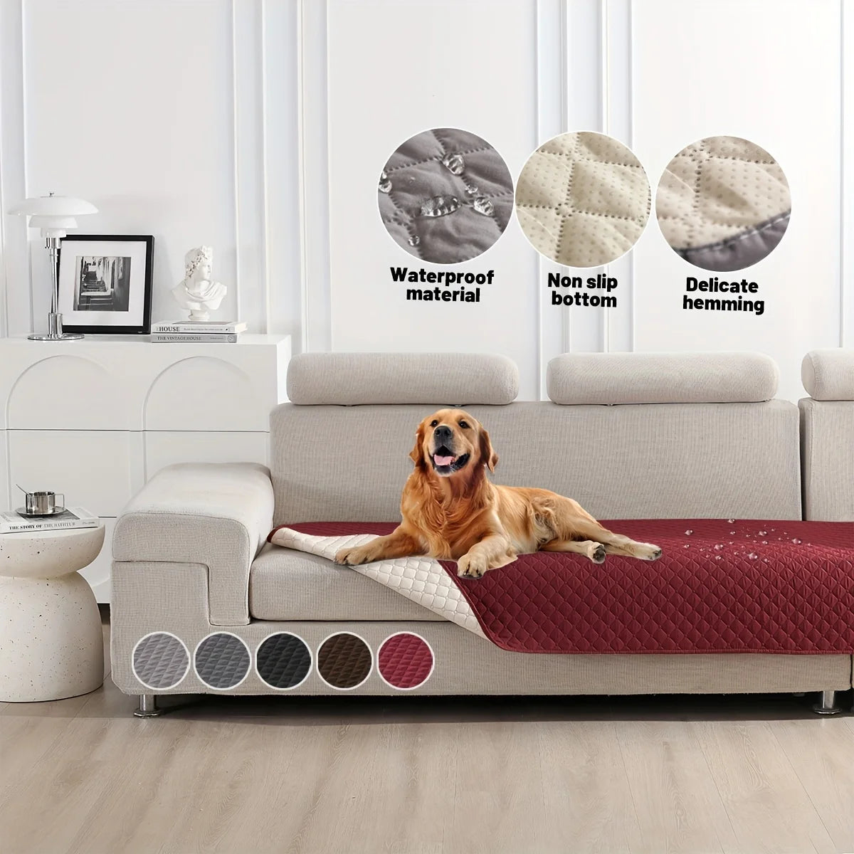 Waterproof Dog Bed Cover - Anti-Leak Pet Blanket For Furniture
