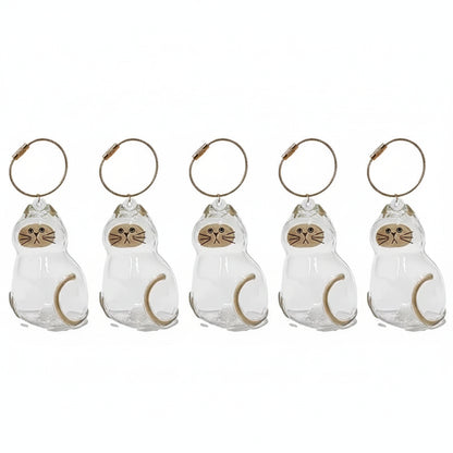 Cat Fur Memorial Charm Resin Keepsake Capsule Pet Hair Keychain