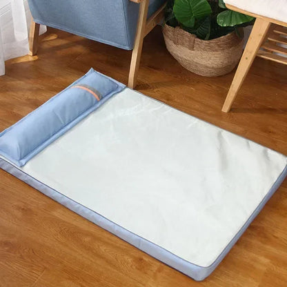 Orthopedic Memory Foam Cooling Dog Bed With Pillow For Large Medium Dogs