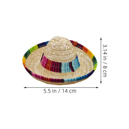 Mexican Dog Hat And Bandana Set - Striped Pet Neck Scarf