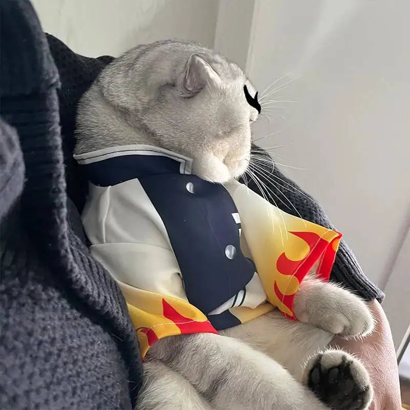 Halloween Pet Cosplay Rengoku Costume For Cats And Dogs