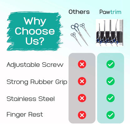 5 In 1 Professional Dog Grooming Scissors Set With Safety Tips