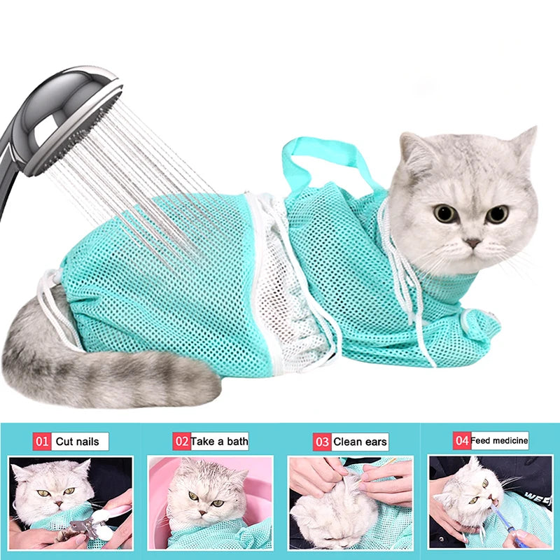 Cat Grooming Mesh Bag - Restraint Bag For Bathing And Nail Care