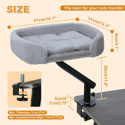 Cat Desk Bed 360° Rotatable Stand For Indoor Cats Adjustable