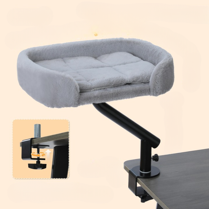 Cat Desk Bed 360° Rotatable Stand For Indoor Cats Adjustable