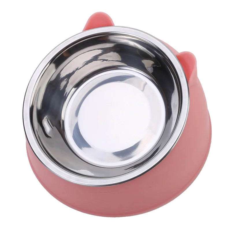 Cat Bowl Inclined Stainless Steel Pet Feeding Bowl Set