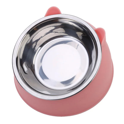 Cat Bowl Inclined Stainless Steel Pet Feeding Bowl Set