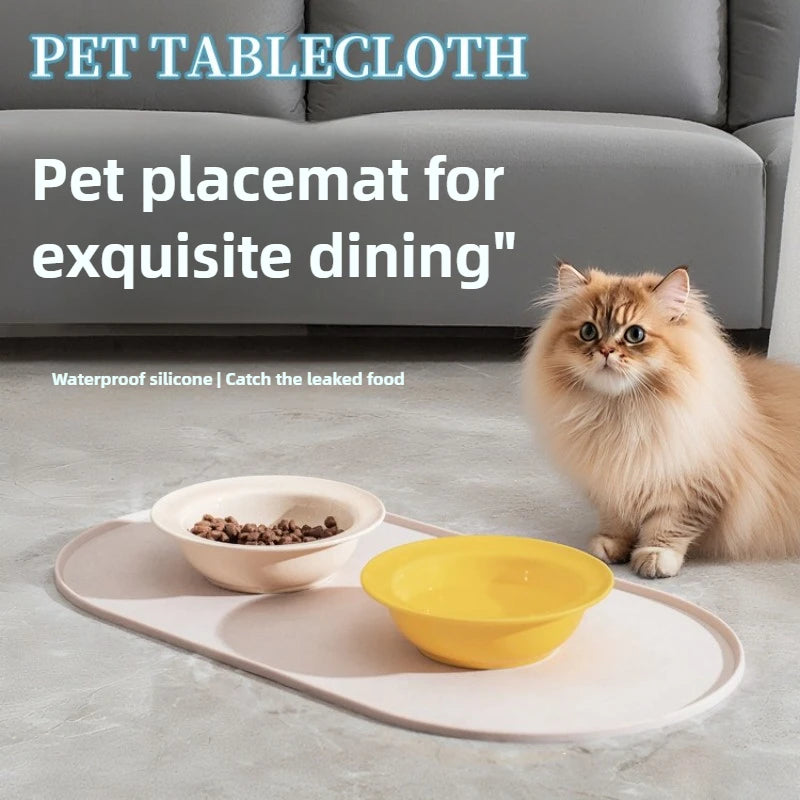 Cat Feeding Mat Non-Slip Waterproof Pet Food Bowl Mat