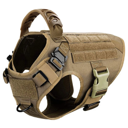 Large Dog Harness With Molle Pouches For German Shepherd Training