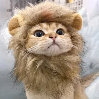 Cat Lion Mane Costume Pet Cosplay Hat for Halloween Christmas